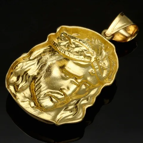 Fein gearbeiteter Jesus Anhänger aus exquisitem 14K 585 Bicolor Gold (Gelbgold und Weißgold)