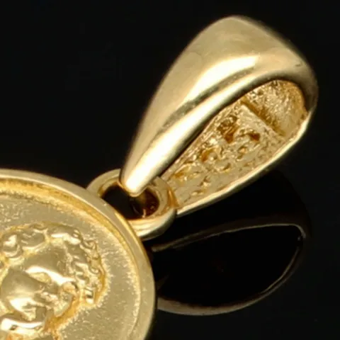 Kleiner, funkelnder Engel-Anhänger aus edlem 14k / 585 Gold (Gelbgold)