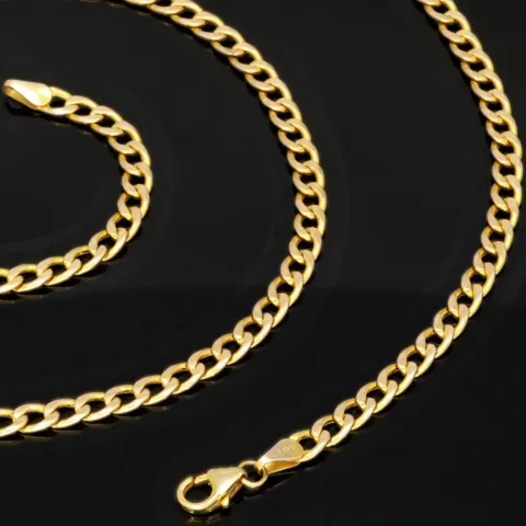 Edle Panzerkette aus hochwertige Gold (9K, 375 ca. 6,0g Gelbgold) ca. 45cm, 4mm