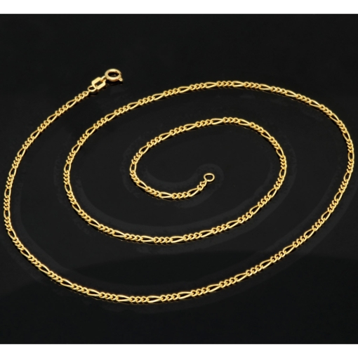 Exquisite Figaro-Panzerkette in zeitlosem Design aus hochwertigem 14K 585er Gold - ca. 50cm lang, ca. 2mm