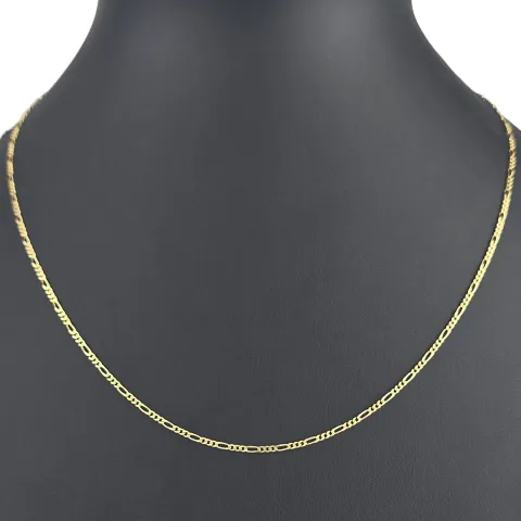 Exquisite Figaro-Panzerkette in zeitlosem Design aus hochwertigem 14K 585er Gold - ca. 50cm lang, ca. 2mm