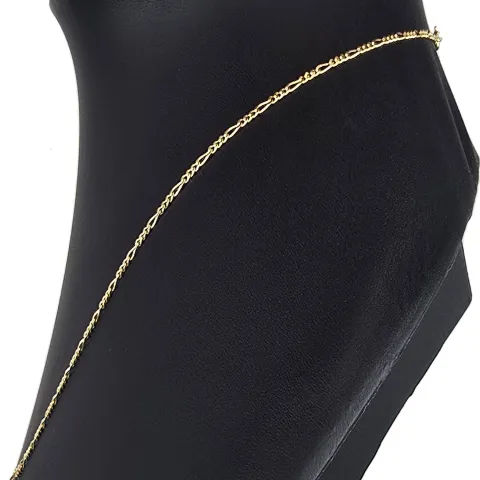 Exquisite Figaro-Panzerkette in zeitlosem Design aus hochwertigem 14K 585er Gold - ca. 50cm lang, ca. 2mm