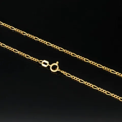 Exquisite Figaro-Panzerkette in zeitlosem Design aus hochwertigem 14K 585er Gold - ca. 50cm lang, ca. 2mm
