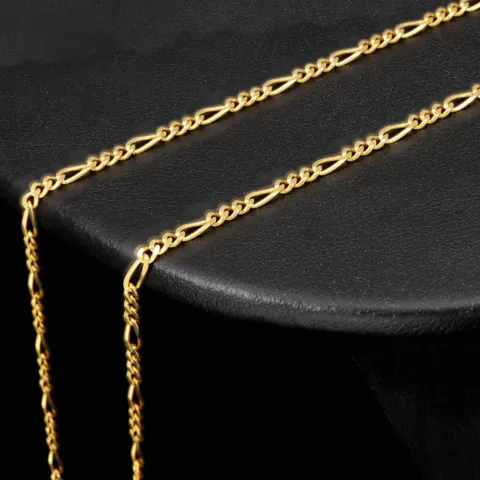 Exquisite Figaro-Panzerkette in zeitlosem Design aus hochwertigem 14K 585er Gold - ca. 50cm lang, ca. 2mm