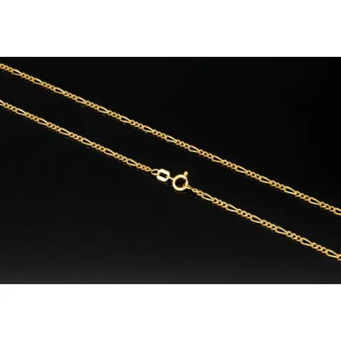 Exquisite Figaro-Panzerkette in zeitlosem Design aus hochwertigem 14K 585er Gold - ca. 50cm lang, ca. 2mm