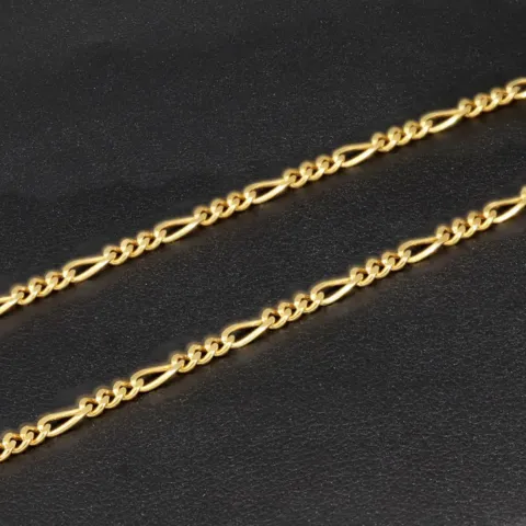 Exquisite Figaro-Panzerkette in zeitlosem Design aus hochwertigem 14K 585er Gold - ca. 50cm lang, ca. 2mm