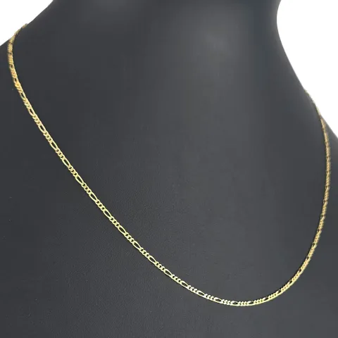 Exquisite Figaro-Panzerkette in zeitlosem Design aus hochwertigem 14K 585er Gold - ca. 50cm lang, ca. 2mm