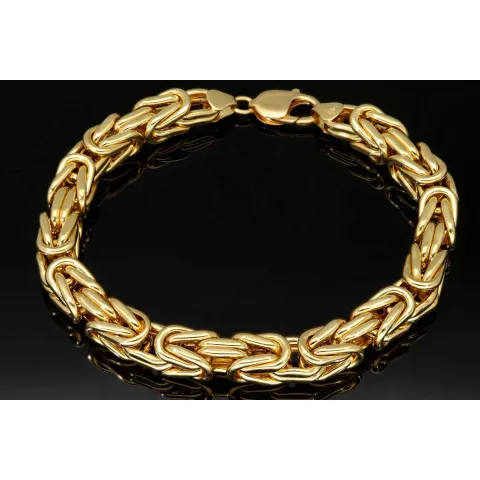 Nobles Königsarmband aus hochwertigem 14K 585 Gold in Mega Stärke von ca. 9mm und ca. 24,5 cm Länge