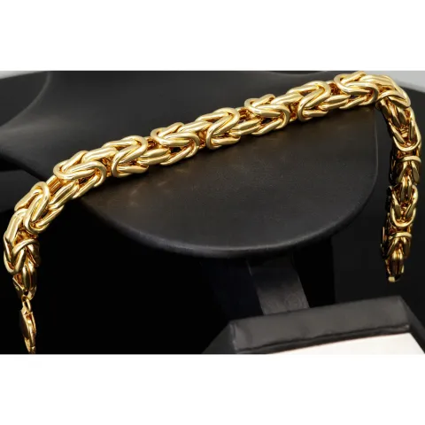 Nobles Königsarmband aus hochwertigem 14K 585 Gold in Mega Stärke von ca. 9mm und ca. 24,5 cm Länge