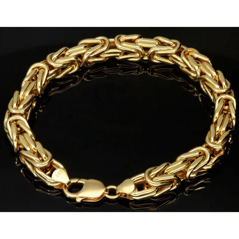 Nobles Königsarmband aus hochwertigem 14K 585 Gold in Mega Stärke von ca. 9mm und ca. 24,5 cm Länge