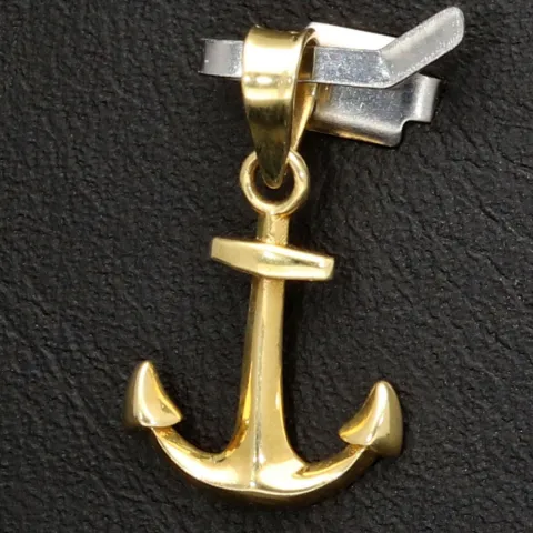 Edler Anker-Anhänger aus funkelndem Gold (14K 585 Gelbgold)