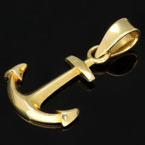 Edler Anker-Anhänger aus funkelndem Gold (14K 585 Gelbgold)