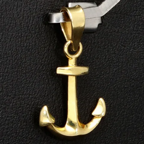 Edler Anker-Anhänger aus funkelndem Gold (14K 585 Gelbgold)