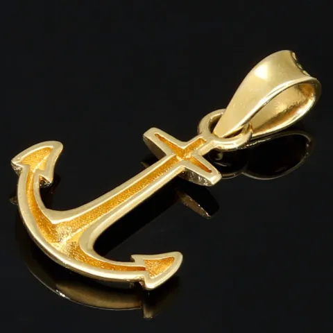 Edler Anker-Anhänger aus funkelndem Gold (14K 585 Gelbgold)