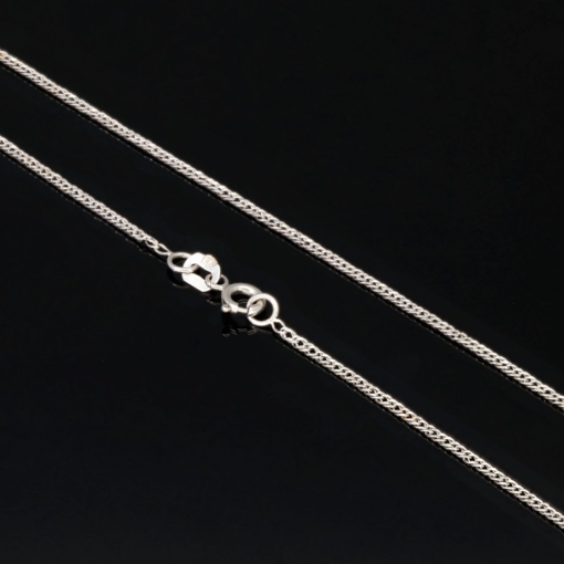 Feine Goldkette aus funkelndem Gold (585 / 14k Weißgold) ca. 55cm, ca. 1,3mm