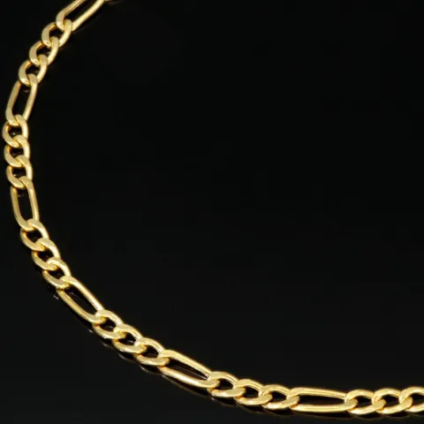 Edles Figaro Armband aus edlem, hochglanzpolierten 585 14k Gold in zeitlosem Design, ca. 2,5mm breit, ca. 20cm lang
