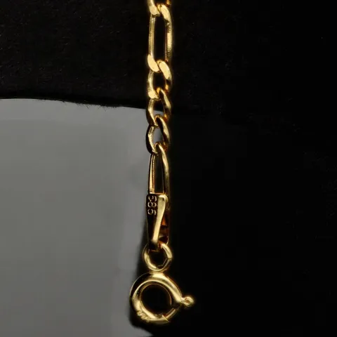 Edles Figaro Armband aus edlem, hochglanzpolierten 585 14k Gold in zeitlosem Design, ca. 2,5mm breit, ca. 20cm lang