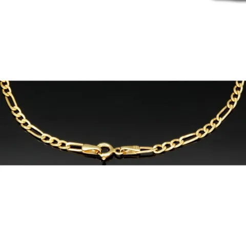 Edles Figaro Armband aus edlem, hochglanzpolierten 585 14k Gold in zeitlosem Design, ca. 2,5mm breit, ca. 20cm lang
