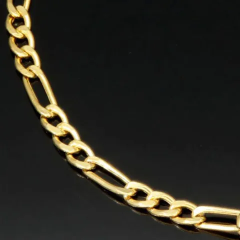 Edles Figaro Armband aus edlem, hochglanzpolierten 585 14k Gold in zeitlosem Design, ca. 2,5mm breit, ca. 20cm lang