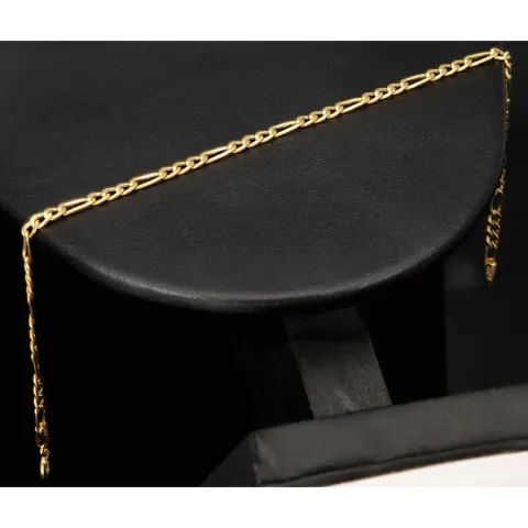 Edles Figaro Armband aus edlem, hochglanzpolierten 585 14k Gold in zeitlosem Design, ca. 2,5mm breit, ca. 20cm lang