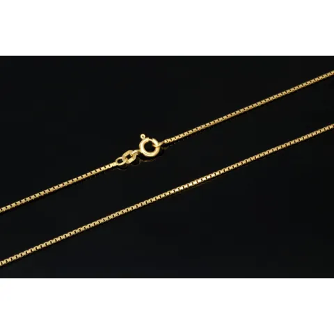 Funkelnde Venezianerkette aus hochwertigem Gelbgold (585 14k Gold) für schlanke Damen und Kinder (45cm Länge, ca. 1mm)