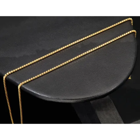 Funkelnde Venezianerkette aus hochwertigem Gelbgold (585 14k Gold) für schlanke Damen und Kinder (45cm Länge, ca. 1mm)
