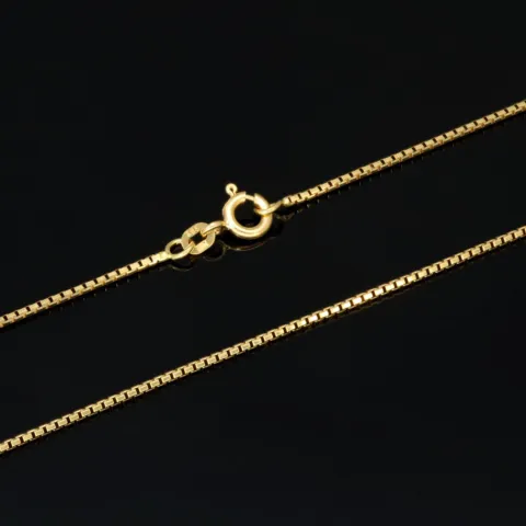 Funkelnde Venezianerkette aus hochwertigem Gelbgold (585 14k Gold) für schlanke Damen und Kinder (45cm Länge, ca. 1mm)