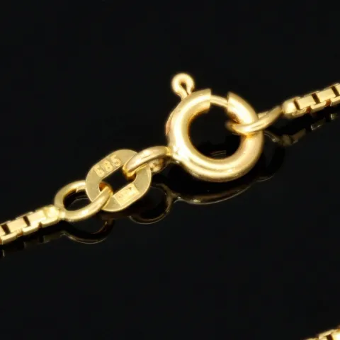 Funkelnde Venezianerkette aus hochwertigem Gelbgold (585 14k Gold) für schlanke Damen und Kinder (45cm Länge, ca. 1mm)