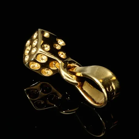 Funkelnder Mini - Würfel / Dice Anhänger aus equisitem 585 14K Gold