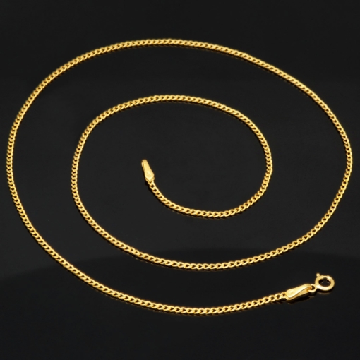 Fein gearbeitete Panzerkette aus edlem 585 /14k Gold für Damen (ca. 46cm, 1,3mm)