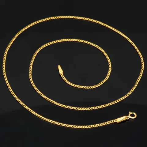 Fein gearbeitete Panzerkette aus edlem 585 /14k Gold für Damen (ca. 46cm, 1,3mm)