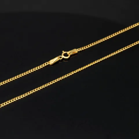 Fein gearbeitete Panzerkette aus edlem 585 /14k Gold für Damen (ca. 46cm, 1,3mm)