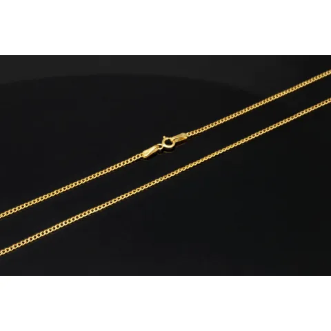 Fein gearbeitete Panzerkette aus edlem 585 /14k Gold für Damen (ca. 46cm, 1,3mm)