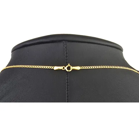 Fein gearbeitete Panzerkette aus edlem 585 /14k Gold für Damen (ca. 46cm, 1,3mm)