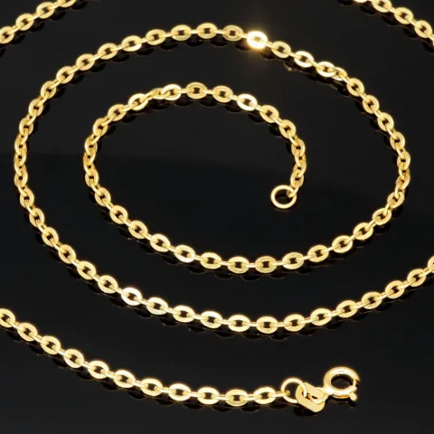 Hochwertig produzierte Goldkette / Ankerkette aus hochglanzpoliertem Gold (585 / 14K Gelbgold) , ca. 50cm Länge 2mm