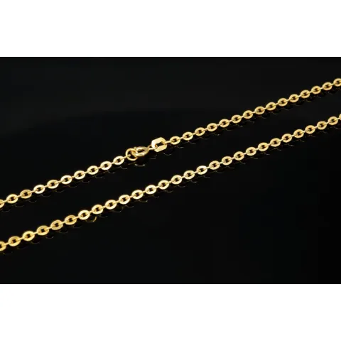 Hochwertig produzierte Goldkette / Ankerkette aus hochglanzpoliertem Gold (585 / 14K Gelbgold) , ca. 50cm Länge 2mm