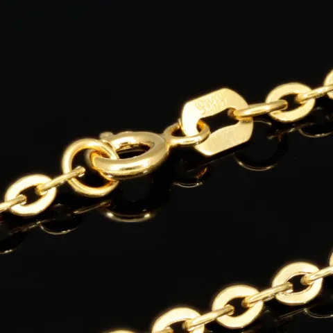 Hochwertig produzierte Goldkette / Ankerkette aus hochglanzpoliertem Gold (585 / 14K Gelbgold) , ca. 50cm Länge 2mm