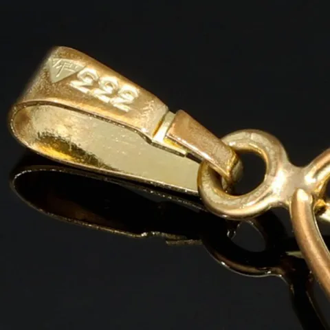 Fein detaillierter Anhänger in Form einer Rose mit filigranen Details, hochwertig gearbeitet aus 333er 8K Bicolor Gold
