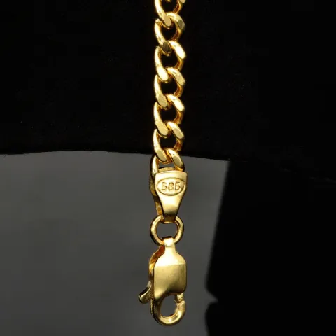 Exquisit verarbeitetes Panzerarmband aus hochwertigem 585 14k Gold- hochglanzpoliert - ca. 20cm und 4mm