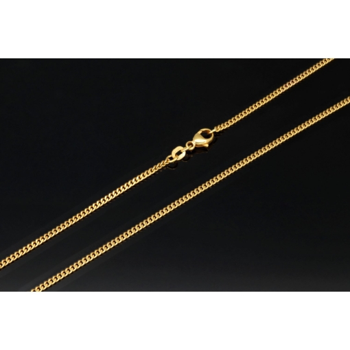 Edle Panzerkette aus funkelndem, hochglanzpoliertem Gold (585 / 14k Gelbgold) in ca. 42 cm, ca. 1,7 mm - für Damen und Kinder geeignet