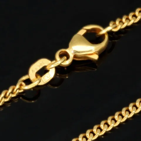Edle Panzerkette aus funkelndem, hochglanzpoliertem Gold (585 / 14k Gelbgold) in ca. 42 cm, ca. 1,7 mm - für Damen und Kinder geeignet