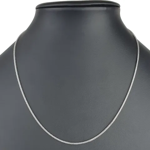 Glänzende Goldkette / Fuchsschwanzkette mit filigranem Design aus 585 14k Weißgold (ca. 55 cm lang, 1,5 mm breit)