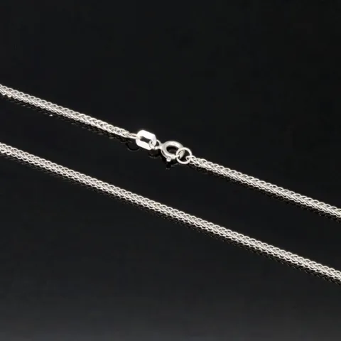 Glänzende Goldkette / Fuchsschwanzkette mit filigranem Design aus 585 14k Weißgold (ca. 55 cm lang, 1,5 mm breit)