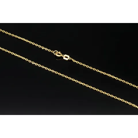 Hochwertig verarbeitete Ankerkette aus edlem Gold (14K 585 Gelbgold, hochglanzpoliert, ca. 60cm, ca. 1,2mm)