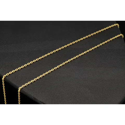 Elegante, feine Ankerkette aus funkelndem, hochglanzpoliertem Gelbgold (14K 585 Gold, ca. 50cm, ca. 1,2mm)
