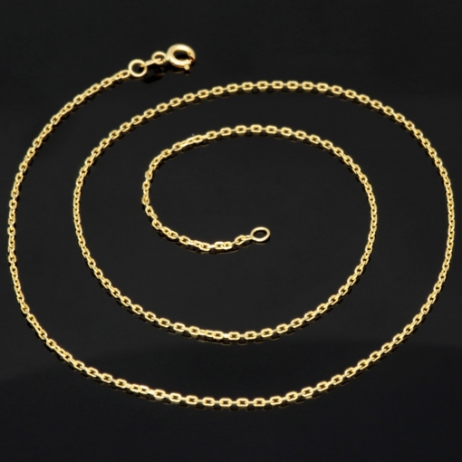 Kurze Ankerkette aus hochwertig verarbeitetem 14K 585 Gold - hochglanzpoliert, ca. 45cm, ca. 1,2mm