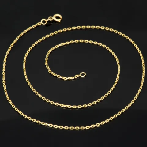 Kurze Ankerkette aus hochwertig verarbeitetem 14K 585 Gold - hochglanzpoliert, ca. 45cm, ca. 1,2mm
