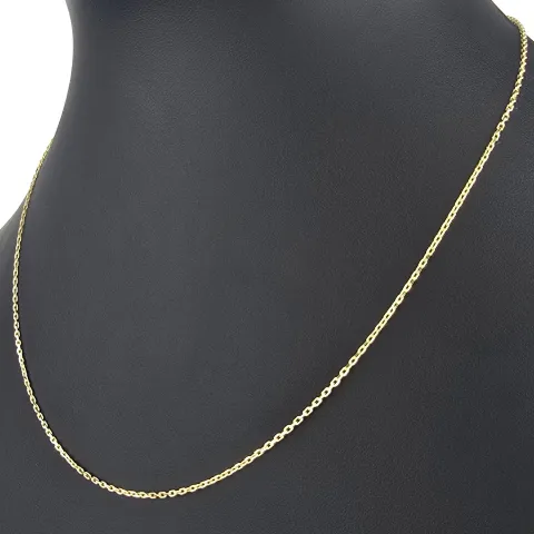Kurze Ankerkette aus hochwertig verarbeitetem 14K 585 Gold - hochglanzpoliert, ca. 45cm, ca. 1,2mm