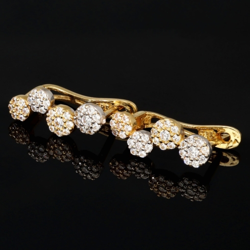 Bicolor Ohrringe in modernem Design aus edlem 585er 14K Gold besetzt mit leuchtenden Zirkonia