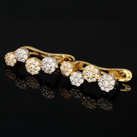 Bicolor Ohrringe in modernem Design aus edlem 585er 14K Gold besetzt mit leuchtenden Zirkonia